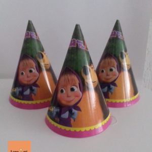 Шапки Маша и Мечока за детски рожден ден от картон