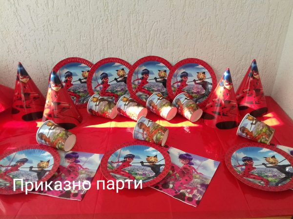 Парти комплект за рожден ден  Калинката и Черния Котарак парти комплект